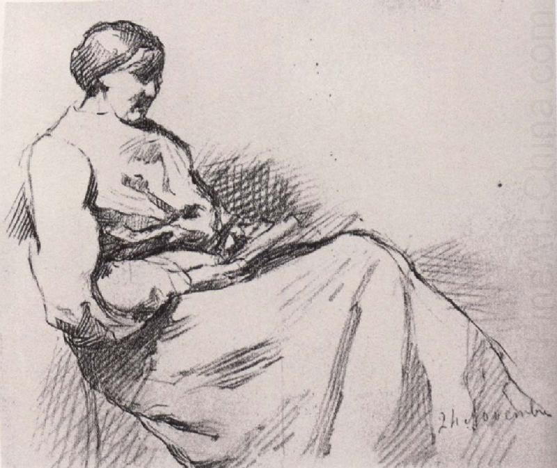 Artist-mother sit reading, Marie Laurencin